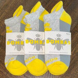 Bombas Ankle Socks 3-Pack – Gray & Yellow – Unisex – Size Medium